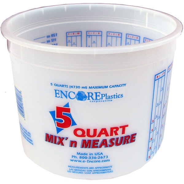 Encore 81166 2.18 Plastic Paint Mix & Measure Bucket, 5 qt